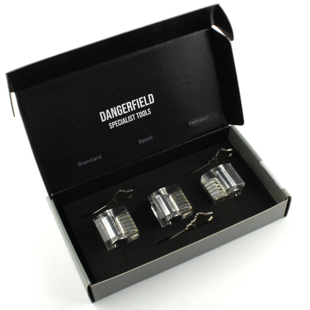 Practice Locks Set, 3 Clear Progressive Locks - Easy to Hard